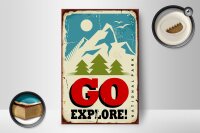 Holzschild Retro 12x18cm National Park go explore