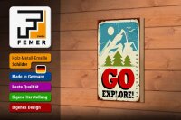 Holzschild Retro 12x18cm National Park go explore