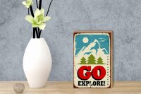 Holzschild Retro 12x18cm National Park go explore