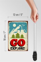 Holzschild Retro 12x18cm National Park go explore