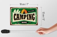 Holzschild Retro 18x12cm Camping welcome