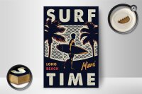 Holzschild Miami 12x18cm Surf time long beach