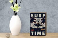 Holzschild Miami 12x18cm Surf time long beach
