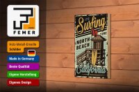 Holzschild California 12x18cm it´s Surfing time north beach