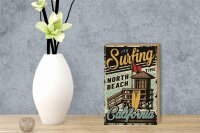 Holzschild California 12x18cm it´s Surfing time north beach