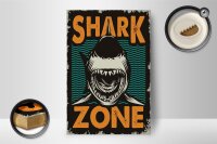 Holzschild Retro 12x18cm Shark Zone Hai See
