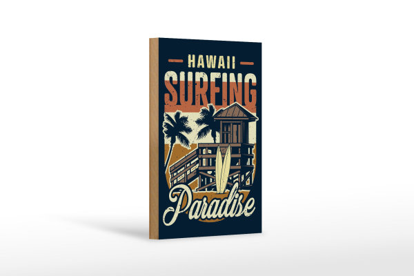 Holzschild Hawaii 12x18cm Surfing Paradise