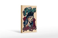 Holzschild Pinup 12x18cm Tattoo from Paris with love