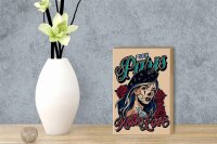 Holzschild Pinup 12x18cm Tattoo from Paris with love