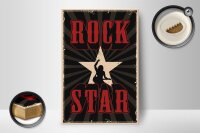 Holzschild Retro 12x18cm Rock Star Musik