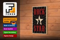 Holzschild Retro 12x18cm Rock Star Musik