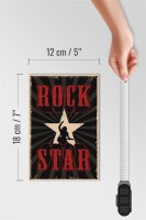 Holzschild Retro 12x18cm Rock Star Musik