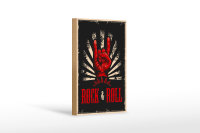 Holzschild Retro 12x18cm Rock & Roll Musik