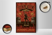 Holzschild Retro 12x18cm Rock&Roll Concert live 9th july