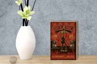 Holzschild Retro 12x18cm Rock&Roll Concert live 9th july