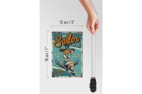 Holzschild Retro 12x18cm Pinup hey Sailor Ocean spirit See