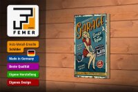 Holzschild Retro 12x18cm Pinup motorcycle Garage 24 service