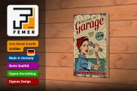 Holzschild Retro 12x18cm Pinup welcome Garage service 24/7
