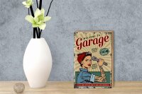 Holzschild Retro 12x18cm Pinup welcome Garage service 24/7
