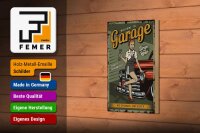 Holzschild Retro 12x18cm Pinup welcome to Garage service
