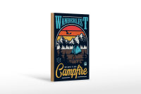 Holzschild Camping 12x18cm Wanderlust Campfire Outdoor
