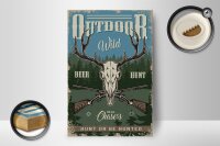 Holzschild Jagd 12x18cm Outdoor wild deer hunt