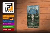 Holzschild Jagd 12x18cm Outdoor wild deer hunt