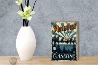 Holzschild Kanu 12x18cm Adventure awaits Canoeing Sport