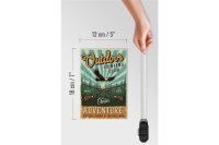 Holzschild Retro 12x18cm Outdoor hunting club Adventure