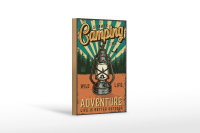 Holzschild Retro 12x18cm Summer Camping Time Adventure