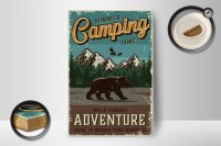 Holzschild Retro 12x18cm Summer Camping Time wild Forest