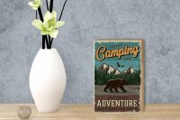 Holzschild Retro 12x18cm Summer Camping Time wild Forest