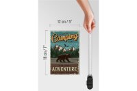 Holzschild Retro 12x18cm Summer Camping Time wild Forest