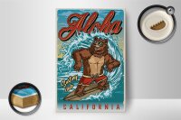 Holzschild Surfing 12x18cm Aloha California Sommer Sport