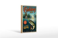 Holzschild Angeln 12x18cm Fishing Tours Schild