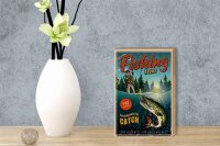 Holzschild Angeln 12x18cm Fishing Tours Schild