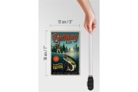 Holzschild Angeln 12x18cm Fishing Tours Schild