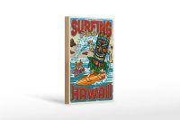 Holzschild Surfing 12x18cm Paradise Hawaii Sommer Sport