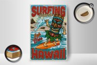 Holzschild Surfing 12x18cm Paradise Hawaii Sommer Sport