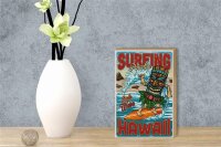 Holzschild Surfing 12x18cm Paradise Hawaii Sommer Sport