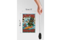 Holzschild Surfing 12x18cm Paradise Hawaii Sommer Sport