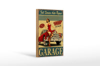 Holzschild Pinup 12x18cm Garage Full Service Auto Repair