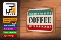 Holzschild Retro 18x12cm Premium Quality Coffee Kaffee