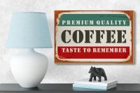 Holzschild Retro 18x12cm Premium Quality Coffee Kaffee