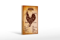 Holzschild Hähnchen 12x18cm Chicken cuts Organic...