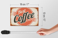 Holzschild Retro 18x12cm Kaffee best Coffee in town