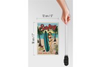 Holzschild Retro 12x18cm Pin Up Surfing Girl Sommer Party