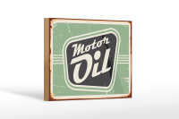 Holzschild Retro 18x12cm Motor oil Motoröl Auto