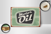Holzschild Retro 18x12cm Motor oil Motoröl Auto