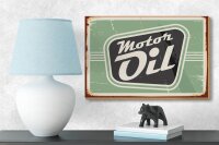 Holzschild Retro 18x12cm Motor oil Motoröl Auto